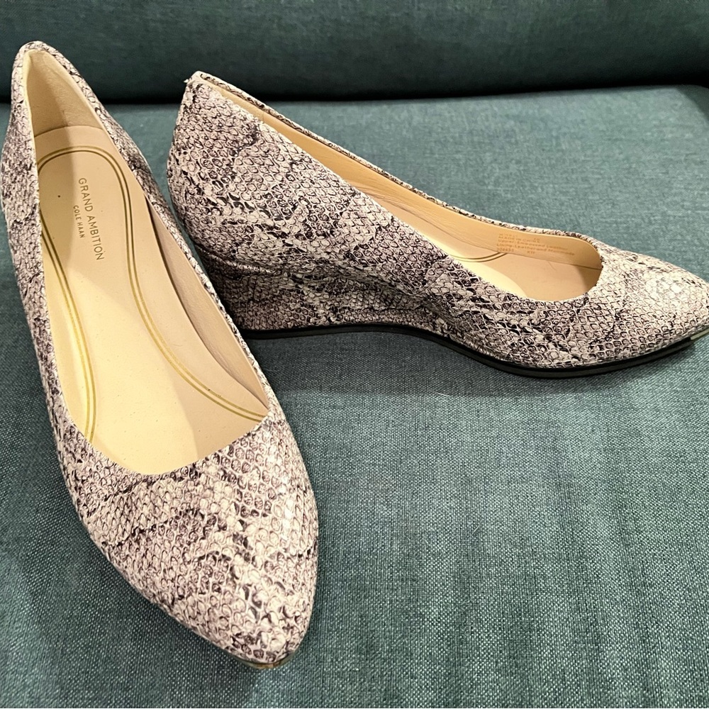 Snakeskin Cole Haan Wedge Pumps